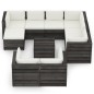 vidaXL Muebles de jardín 10 pzas con cojines madera impregnada gris