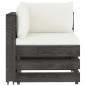 vidaXL Muebles de jardín 10 pzas con cojines madera impregnada gris
