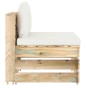 vidaXL Muebles de jardín 3 pzas con cojines madera impregnada verde vidaXL Muebles de jardín 3 pzas con cojines madera impregnada verde