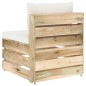 vidaXL Muebles de jardín 3 pzas con cojines madera impregnada verde vidaXL Muebles de jardín 3 pzas con cojines madera impregnada verde