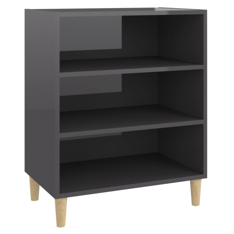 vidaXL Aparador de madera contrachapada gris brillante 57x35x70 cm vidaXL Aparador de madera contrachapada gris brillante 57x35x70 cm