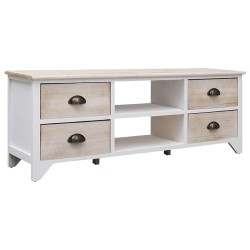 vidaXL Mueble para TV madera maciza de paulownia 108x30x40 cm