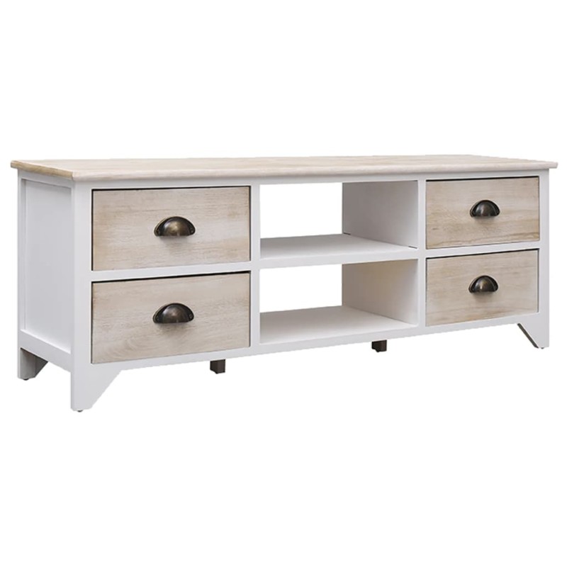vidaXL Mueble para TV madera maciza de paulownia 108x30x40 cm vidaXL Mueble para TV madera maciza de paulownia 108x30x40 cm