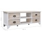 vidaXL Mueble para TV madera maciza de paulownia 108x30x40 cm vidaXL Mueble para TV madera maciza de paulownia 108x30x40 cm