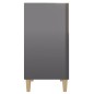 vidaXL Aparador de madera contrachapada gris brillante 57x35x70 cm vidaXL Aparador de madera contrachapada gris brillante 57x35x70 cm