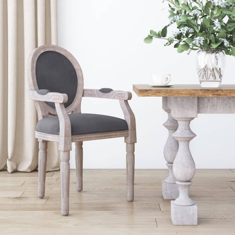 vidaXL Silla de comedor terciopelo gris oscuro 54x56x96,5 vidaXL Silla de comedor terciopelo gris oscuro 54x56x96,5