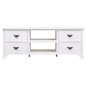 vidaXL Mueble para TV antiguo madera de paulownia blanco 108x30x40 cm