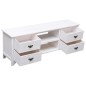 vidaXL Mueble para TV antiguo madera de paulownia blanco 108x30x40 cm