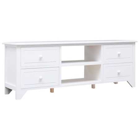 vidaXL Mueble para TV madera maciza de paulownia blanco 108x30x40 cm