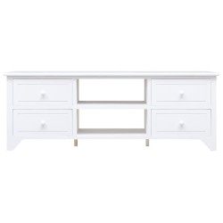 vidaXL Mueble para TV madera maciza de paulownia blanco 108x30x40 cm