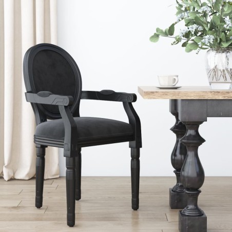 vidaXL Silla de comedor terciopelo negro 54x56x96,5