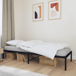 vidaXL Estructura de cama metal negro 75x190 cm