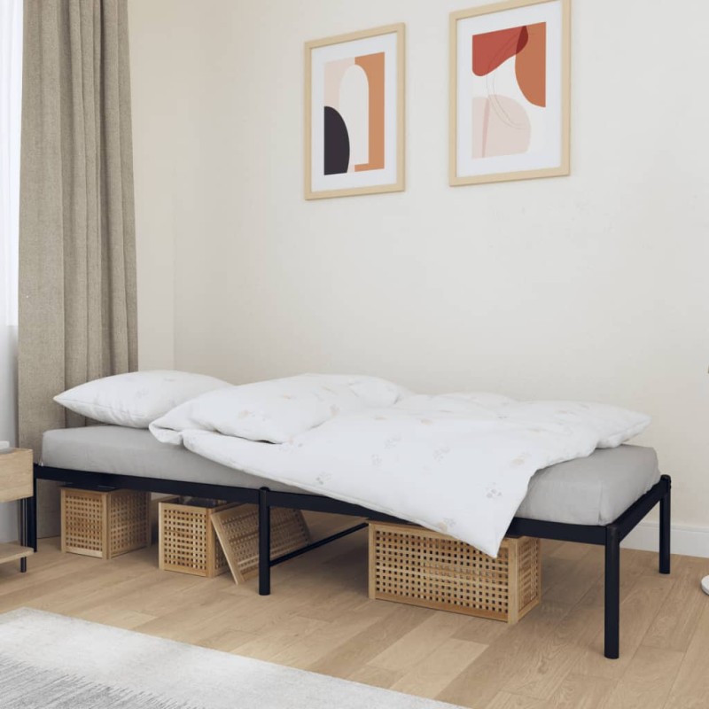 vidaXL Estructura de cama metal negro 75x190 cm vidaXL Estructura de cama metal negro 75x190 cm