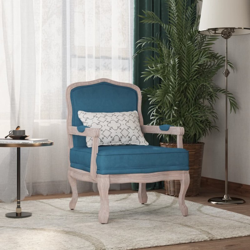 vidaXL Sillón de terciopelo azul 64x64x90 cm
