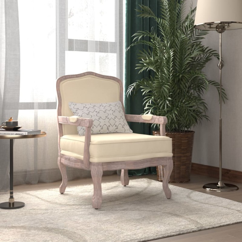 vidaXL Sillón de lino beige 64x64x90 cm vidaXL Sillón de lino beige 64x64x90 cm