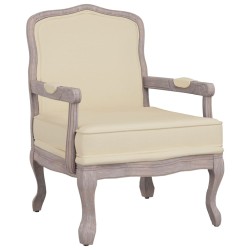 vidaXL Sillón de lino beige 64x64x90 cm