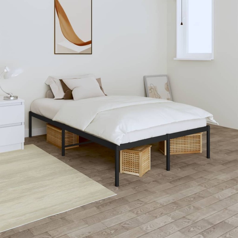 vidaXL Estructura de cama de metal negro 120x190 cm vidaXL Estructura de cama de metal negro 120x190 cm