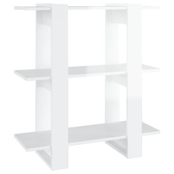 vidaXL Estantería/divisor de espacios blanco brillante 80x30x87 cm