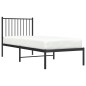 vidaXL Estructura de cama con cabecero metal negro 80x200 cm