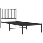 vidaXL Estructura de cama con cabecero metal negro 80x200 cm