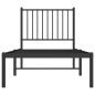 vidaXL Estructura de cama con cabecero metal negro 80x200 cm