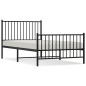 vidaXL Estructura de cama con cabecero y estribo metal negro 100x190cm