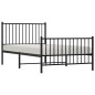 vidaXL Estructura de cama con cabecero y estribo metal negro 100x190cm