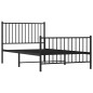 vidaXL Estructura de cama con cabecero y estribo metal negro 100x190cm