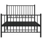 vidaXL Estructura de cama con cabecero y estribo metal negro 100x190cm