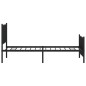 vidaXL Estructura de cama con cabecero y estribo metal negro 100x190cm