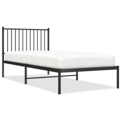 vidaXL Estructura de cama con cabecero metal negro 90x200 cm