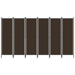 vidaXL Biombo divisor de 6 paneles marrón 300x180 cm