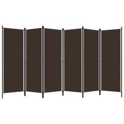 vidaXL Biombo divisor de 6 paneles marrón 300x180 cm