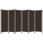 vidaXL Biombo divisor de 6 paneles marrón 300x180 cm vidaXL Biombo divisor de 6 paneles marrón 300x180 cm