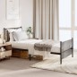 vidaXL Estructura de cama con cabecero y estribo metal negro 90x190 cm vidaXL Estructura de cama con cabecero y estribo metal negro 90x190 cm