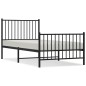 vidaXL Estructura de cama con cabecero y estribo metal negro 90x190 cm vidaXL Estructura de cama con cabecero y estribo metal negro 90x190 cm