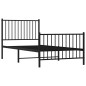 vidaXL Estructura de cama con cabecero y estribo metal negro 90x190 cm vidaXL Estructura de cama con cabecero y estribo metal negro 90x190 cm