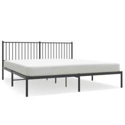 vidaXL Estructura de cama con cabecero metal negro 183x213 cm