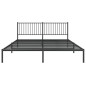 vidaXL Estructura de cama con cabecero metal negro 183x213 cm vidaXL Estructura de cama con cabecero metal negro 183x213 cm