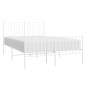 vidaXL Estructura cama metal con cabecero y estribo blanco 120x190 cm vidaXL Estructura cama metal con cabecero y estribo blanco 120x190 cm