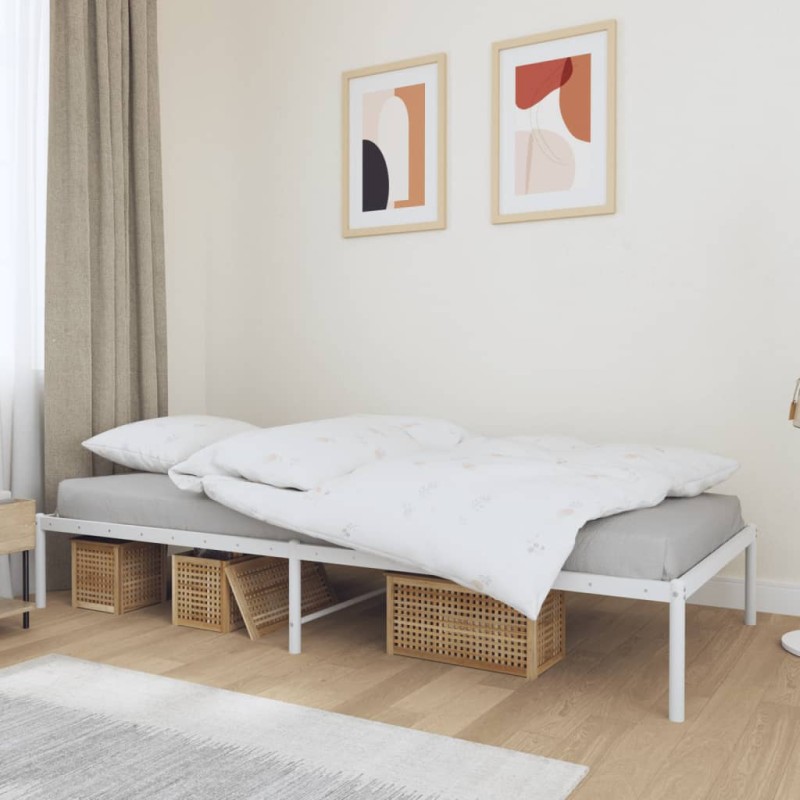vidaXL Estructura de cama de metal blanca 90x200 cm vidaXL Estructura de cama de metal blanca 90x200 cm