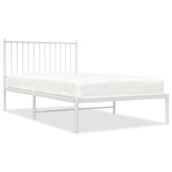 vidaXL Estructura de cama de metal con cabecero blanco 100x190 cm