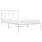 vidaXL Estructura de cama de metal con cabecero blanco 100x190 cm vidaXL Estructura de cama de metal con cabecero blanco 100x190 cm