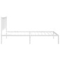 vidaXL Estructura de cama de metal con cabecero blanco 100x190 cm vidaXL Estructura de cama de metal con cabecero blanco 100x190 cm