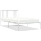 vidaXL Estructura de cama de metal con cabecero blanco 107x203 cm vidaXL Estructura de cama de metal con cabecero blanco 107x203 cm