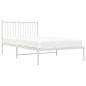 vidaXL Estructura de cama de metal con cabecero blanco 107x203 cm vidaXL Estructura de cama de metal con cabecero blanco 107x203 cm