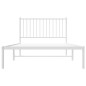 vidaXL Estructura de cama de metal con cabecero blanco 107x203 cm vidaXL Estructura de cama de metal con cabecero blanco 107x203 cm