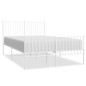 vidaXL Estructura cama metal con cabecero y estribo blanco 140x200 cm vidaXL Estructura cama metal con cabecero y estribo blanco 140x200 cm
