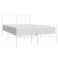 vidaXL Estructura cama metal con cabecero y estribo blanco 140x200 cm vidaXL Estructura cama metal con cabecero y estribo blanco 140x200 cm