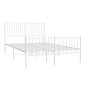 vidaXL Estructura cama metal con cabecero y estribo blanco 140x200 cm vidaXL Estructura cama metal con cabecero y estribo blanco 140x200 cm